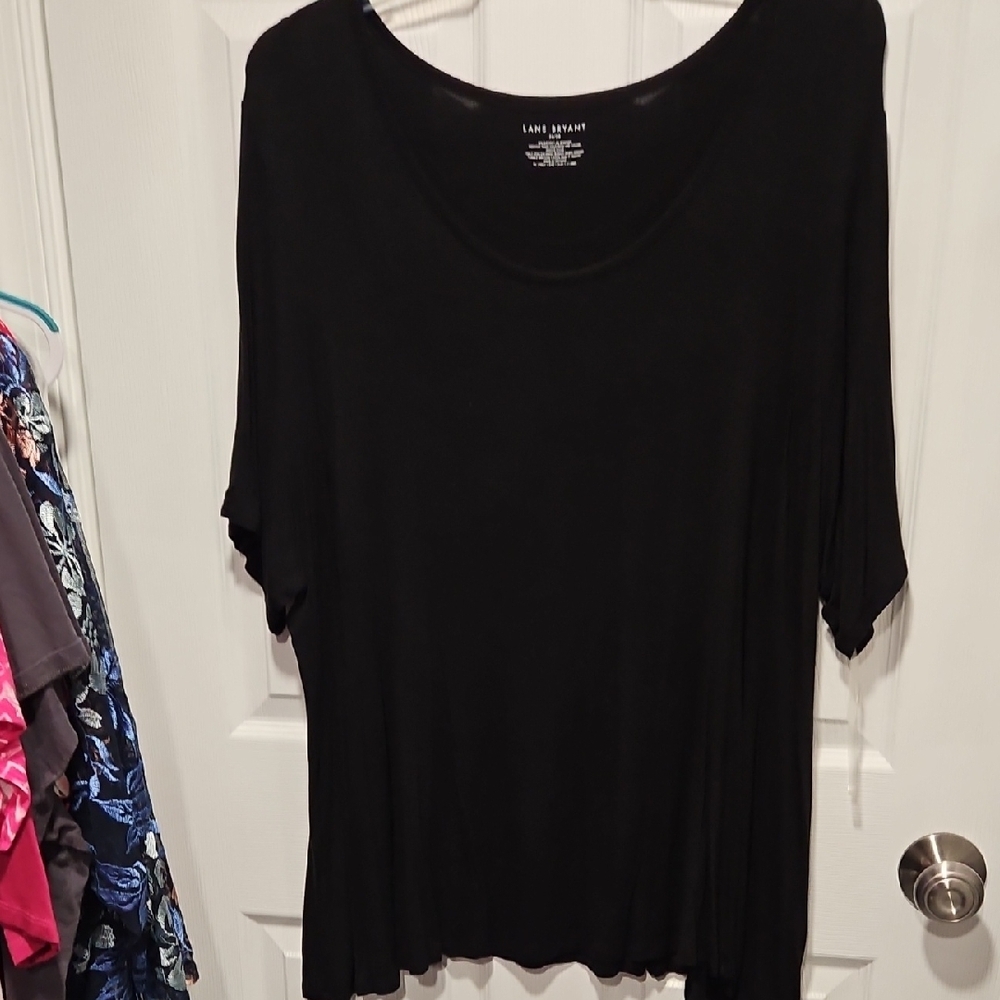 Lane Bryant Classic Black Short Sleeve Top